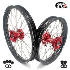 KKE 19/16 Big Kid's Wheels Rims Set Fit KTM SX85 2021-2024 Gas Gas MC85 Red Hubs