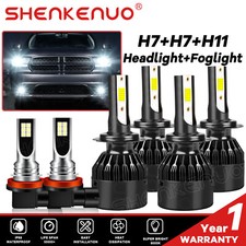 H7 H7 H11 LED Headlights High Low Fog Light For 2012-2017 Hyundai Veloster 6000K