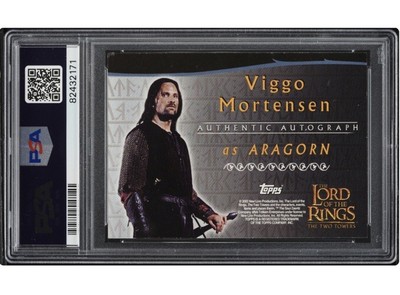 Viggo Mortensen 2002 Topps Lord of the Rings Auto Aragorn Psa 8 