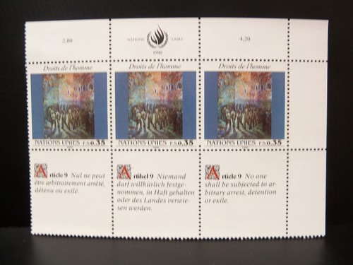 1990 United Nations Human Rights 6 Full Sheets Stamps All 3 Offices MNH - Picture 5 of 9
