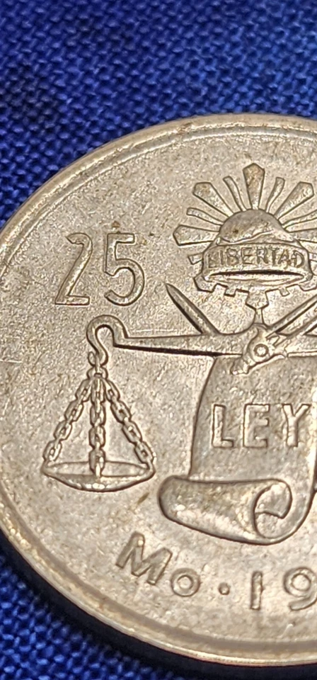 Moneda de Plata México Años 50 25 Centavos Libertad Moneda Extranjera Dinero Centavos C Foto 2 de 4