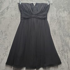 White House Black Market Dress Womens 0 Black Flare Strapless Lined Cocktail LBD