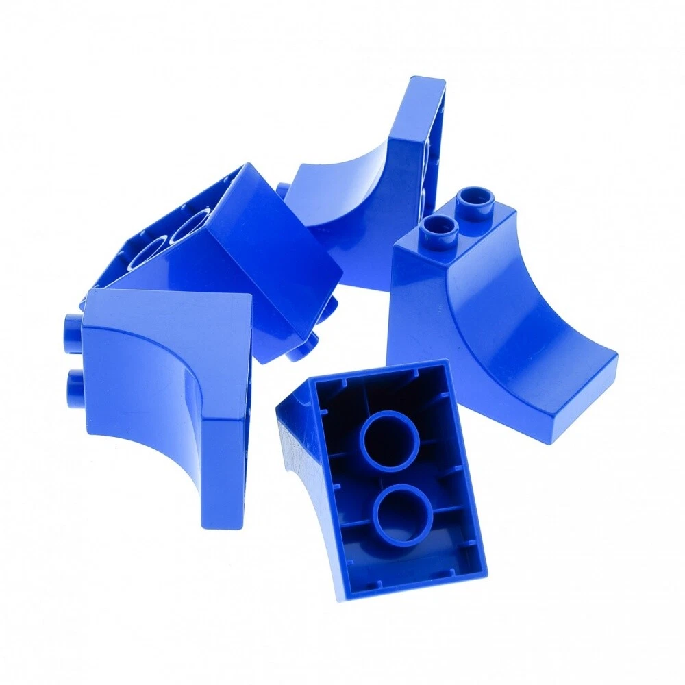 5x Lego Duplo Roof Stone Blue 2x3x2 Curve for Set 10515 9064 5544