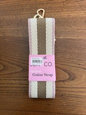 JEN  CO adjustable Guitar Strap Stripes-Mauve Tan Brown NWT
