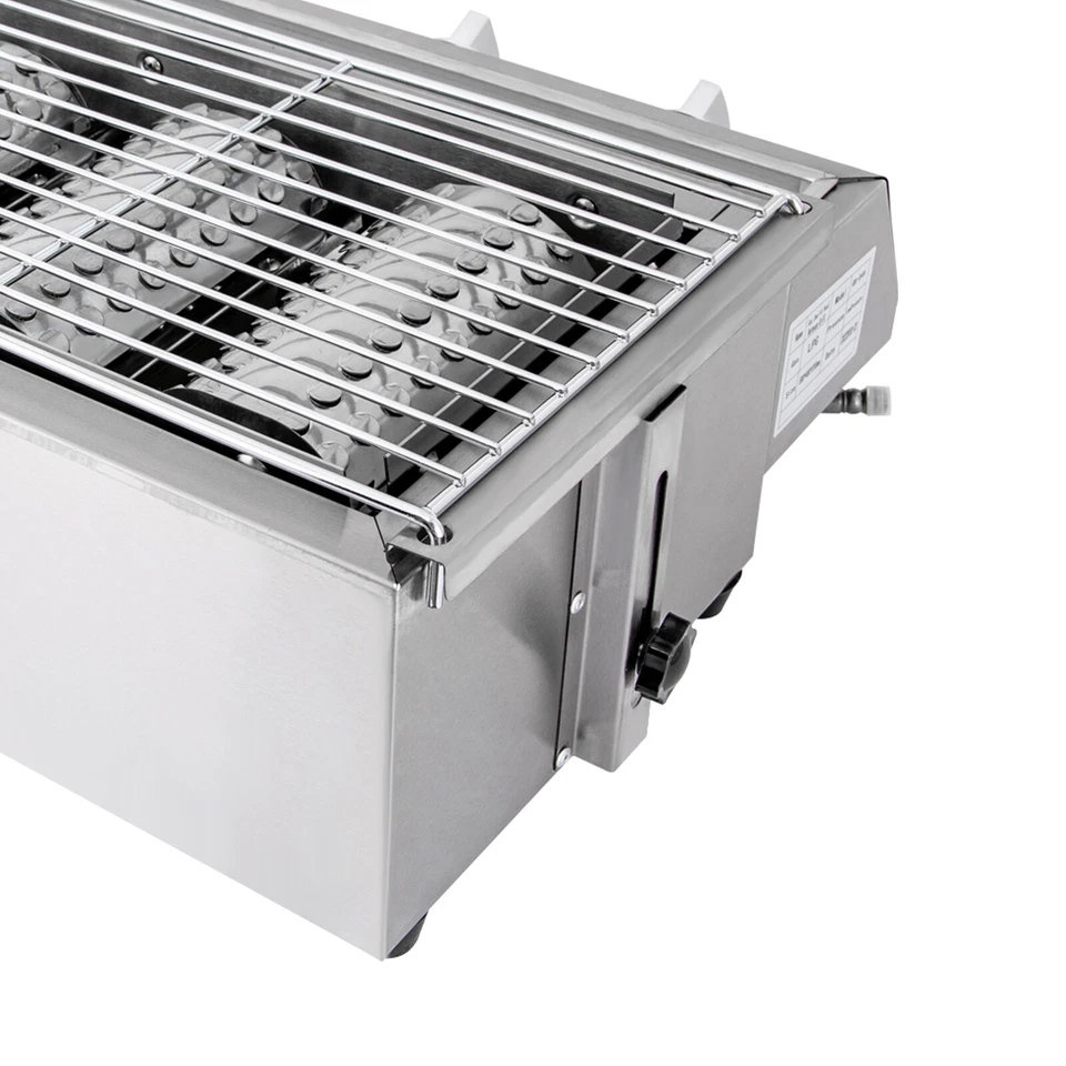 Edelstahl-Brenner Gasgrill Gasbräter 4-flammig LPG Gastro BBQ Tischgrill NEU DHL - Bild 2 von 4