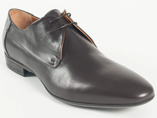 Nuove scarpe Vittorio Virgili marrone scuro in pelle made in Italy taglia 46 US