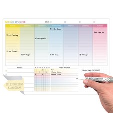 Whiteboard Wochenplaner abwischbar A4  Selbstklebend Planer Kalender to-do