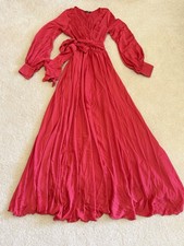 Fashion Nova Long Sleeves Red Long Dress Size Medium
