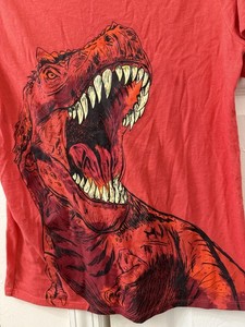 Cat & Jack Boys XL (14) Red T-Rex Dinosaur Graphic Short Sleeve Crew T-Shirt