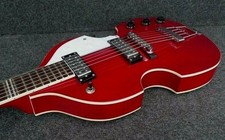 HOFNER HI-459-PE-RD IGNITION SERIES 6 STRING VIOLIN LIMITED EDITION GUITAR RED