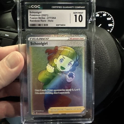 Schoolgirl 277/264 2021 Fusion Strike Holo Rainbow Rare CGC GEM MINT 10
