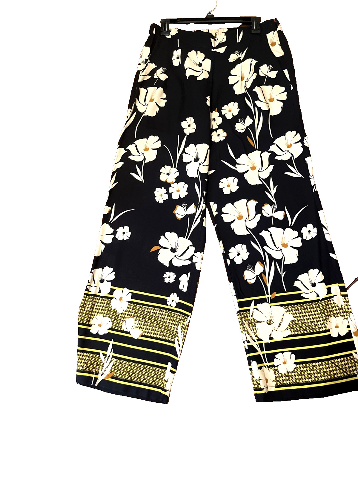 Soft surroundings women’sSz M  100% rayon floral black Floral  pants elegant T 1