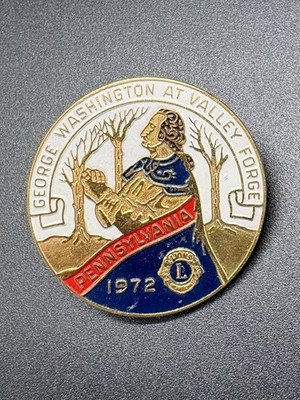 1972 Pennsylvania Lions Club George Washington Valley Forge Enamel Pin