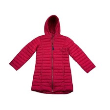 Joules Kids Bright red Puffer Coat Hooded Full Zip parka Jacket Girls Size 9-10Y