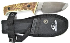 Mossy Oak Knife w/ Sheath 7" Faux Stag Finish Handle Stainless Steel Blade