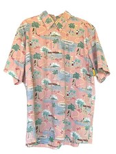 Reyn Spooner Peanuts Surfin  Snoopy Classic Fit Popover Hawaiian Shirt L
