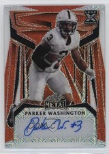 2023 Leaf Metal Orange Mojo 2/2 Parker Washington #BA-PW1 Auto rf2