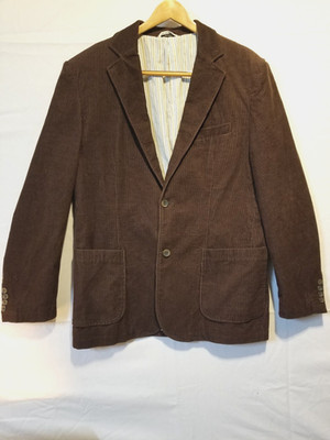 CONSENSUS SPORTSWEAR Blazer Mens Large Brown 2 Button Single Vent 32x27