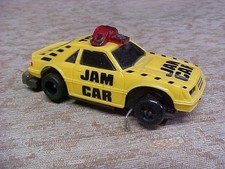 Tyco Jam Car Ford Mustang Yellow Black HO Slot Car Chassis  Body