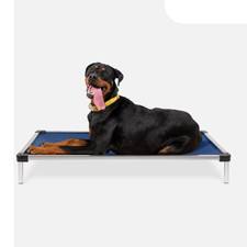 K9 Ballistics Chew Proof Armored Padded Elevated Dog Bed, X-Large, Blue