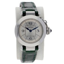 Miss Pasha Ladies Quartz SS/Leather Silver Dial Watch W3140025 CARTIER