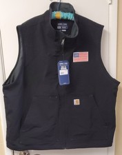 NWT Carhartt Super Dux Men's Black Workwear Vest Size 2XL  OV5535-M Zip