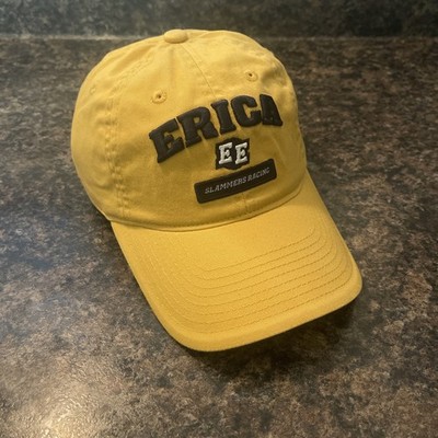 Erica Slammers Racing Men s Hat Mustard Navy Blue Adjustable Cap Drag Racing NWT