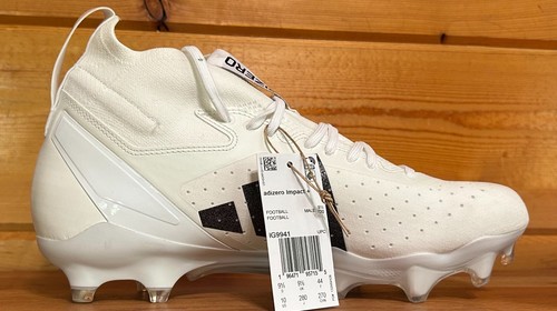 Mens Adidas Adizero Impact + Football Cleats Men Size 10 or 11.5 WHITE/BLACK - Picture 3 of 5