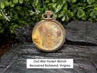 Old Rare Vintage Antique Civil War Relic Pocket Watch Recovered Richmond, VA