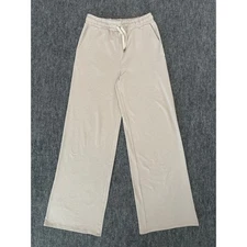 Vuori women's Halo Essential wide leg pants S ecru Heather Dreamknit pockets