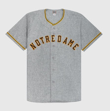 Ebbets Field Flannels Notre Dame 1956 MADE IN USA Wool Baseball Jersey NEW sz M
