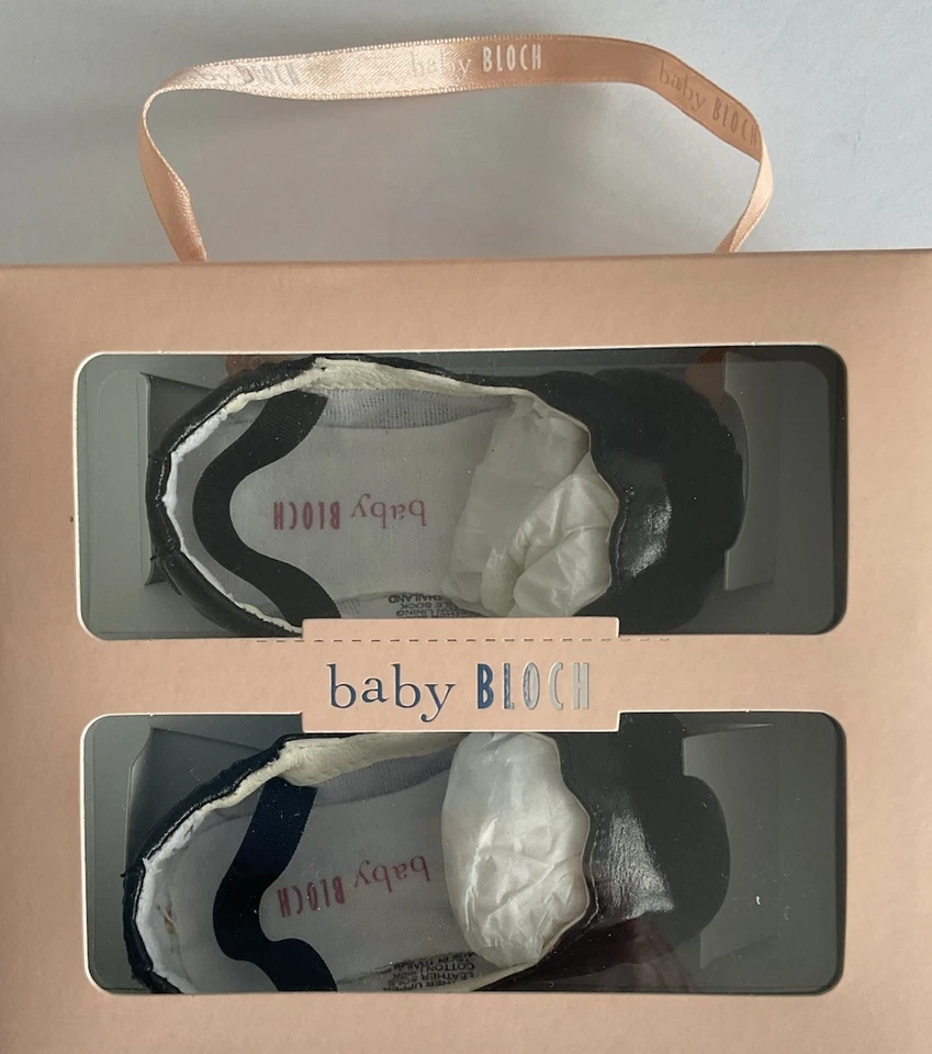 ZAPATO BAILARINA BABY BLOCH CHAROL NEGRO TALLA US 1 (0-3 MESES) CUERO SUPERIOR Y SUELA NUEVO EN CAJA Foto 3 de 4