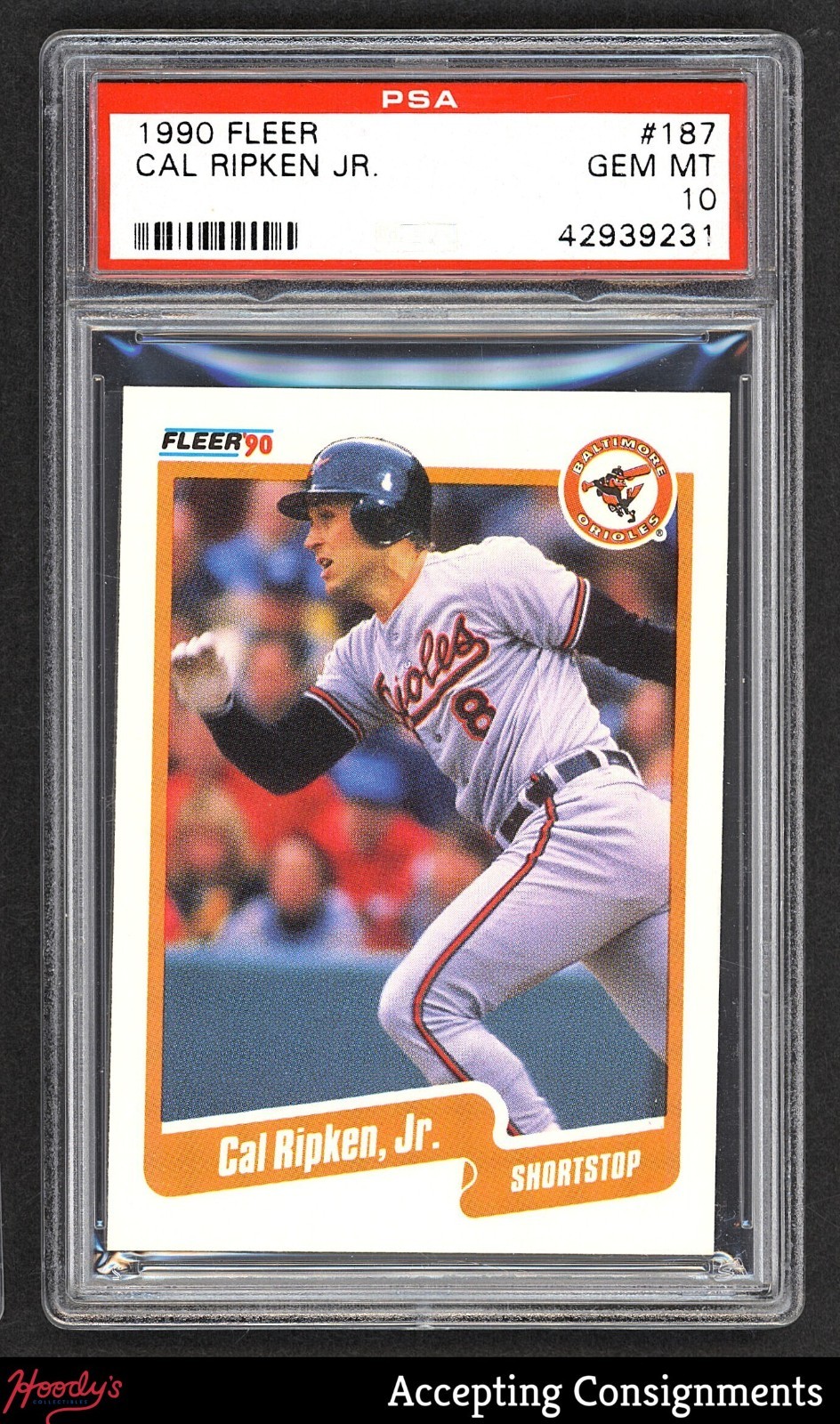 1990 Fleer #187 Cal Ripken Jr. ORIOLES HOF PSA 10 GEM MINT