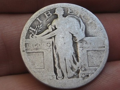 Dateless Silver Standing Liberty Quarter, Type 1 Variety Minted in 1916 and 1917
