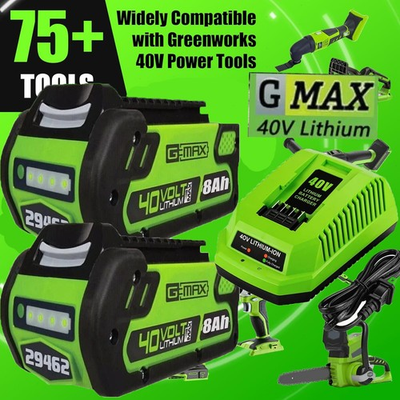 #ad #ad For Greenworks 40V G MAX 8.0Ah Battery Lithium 29472 29462 29252 20202 Charger $296.00