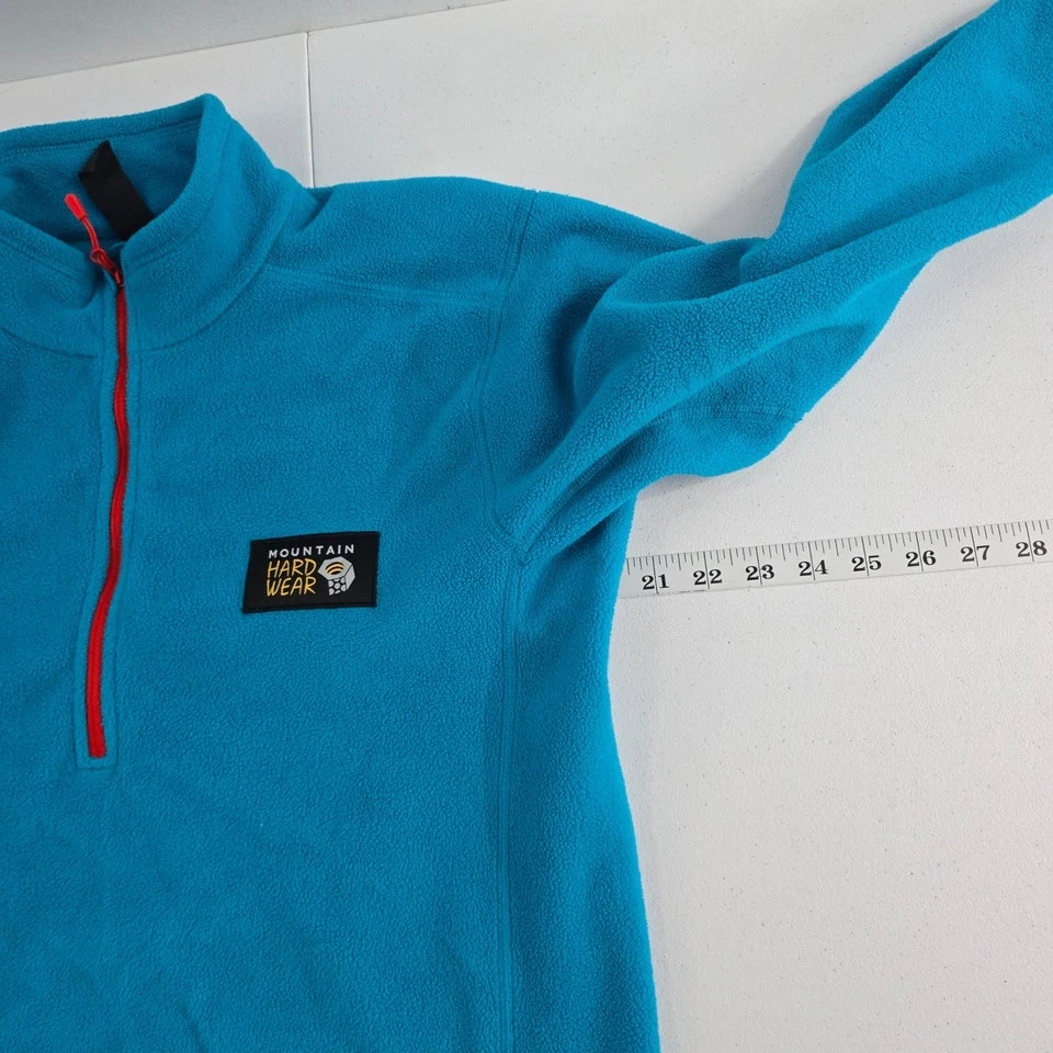 Mountain Hardwear флис пуловер мужской S красный молнии бирюзовый синий куртка - Изображение 3 из 4