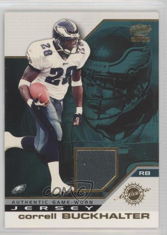 2002 Pacific Game-Worn Jerseys Correll Buckhalter #35 7eo
