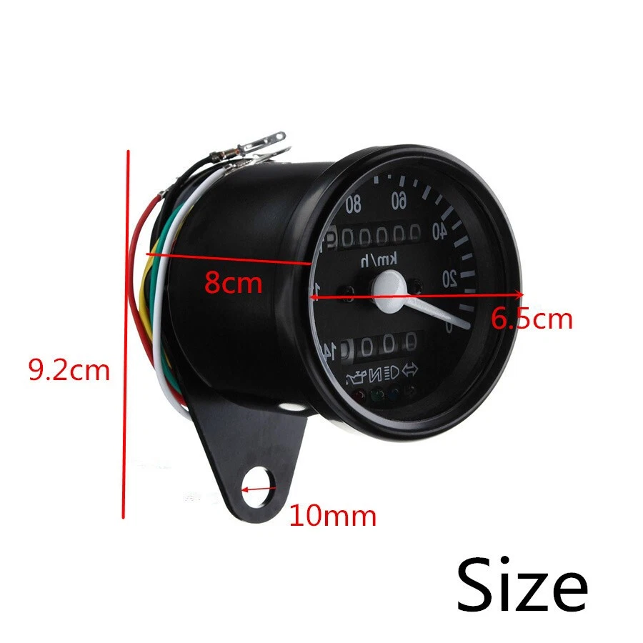12V Motorcycle ATV LED Backlight Dual Odometer KMH Speedometer Gauge Waterproof - Image 3 of 4