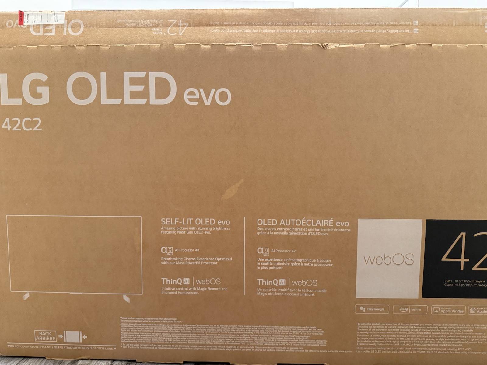 LG 42" Class C2 Series OLED EVO 4K UHD Smart TV / Monitor ex