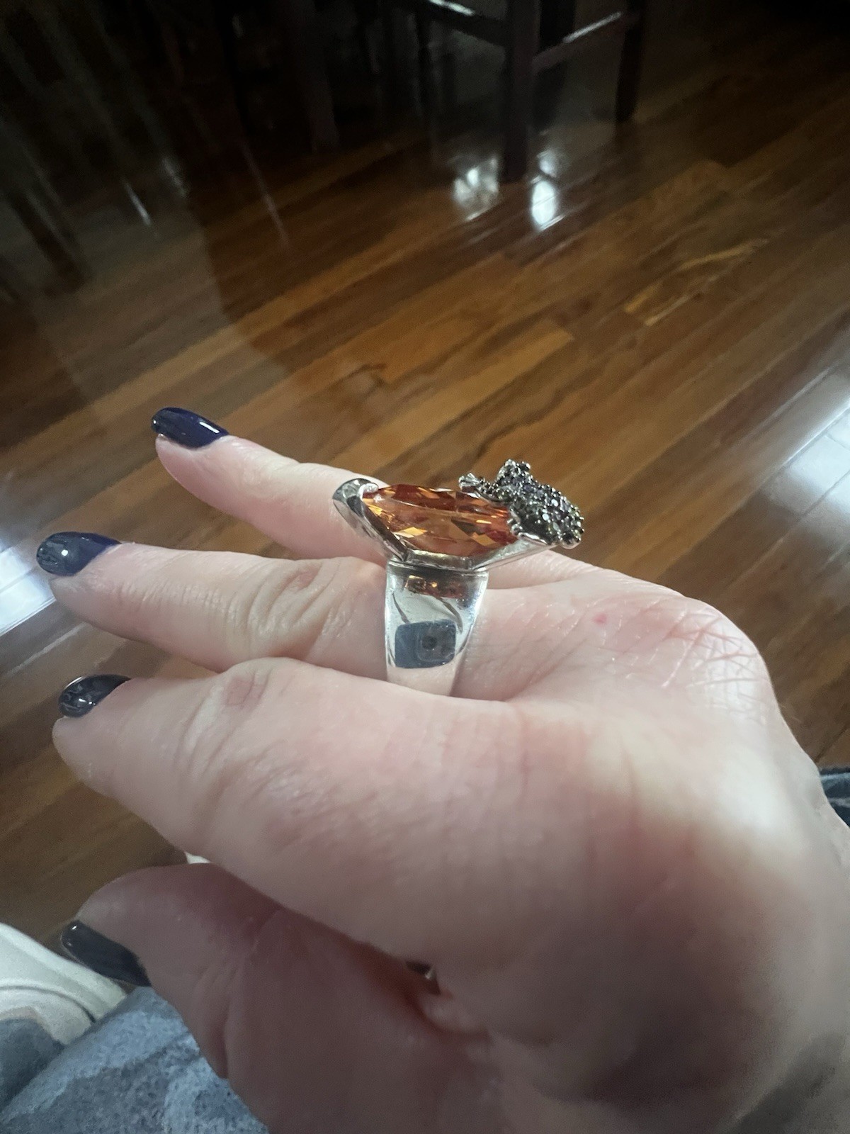 Oversized Sterling Silver Statement  Ring - image 1