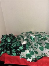 Saint Patrick's Day Scarves Green Shamrock Print Irish Scarf St. Lot Of 3