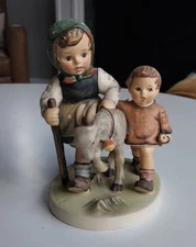 Goebel Hummel Homeward Bound #334 Figure TMK-4 Boy Girl Goat Walking 5” DG