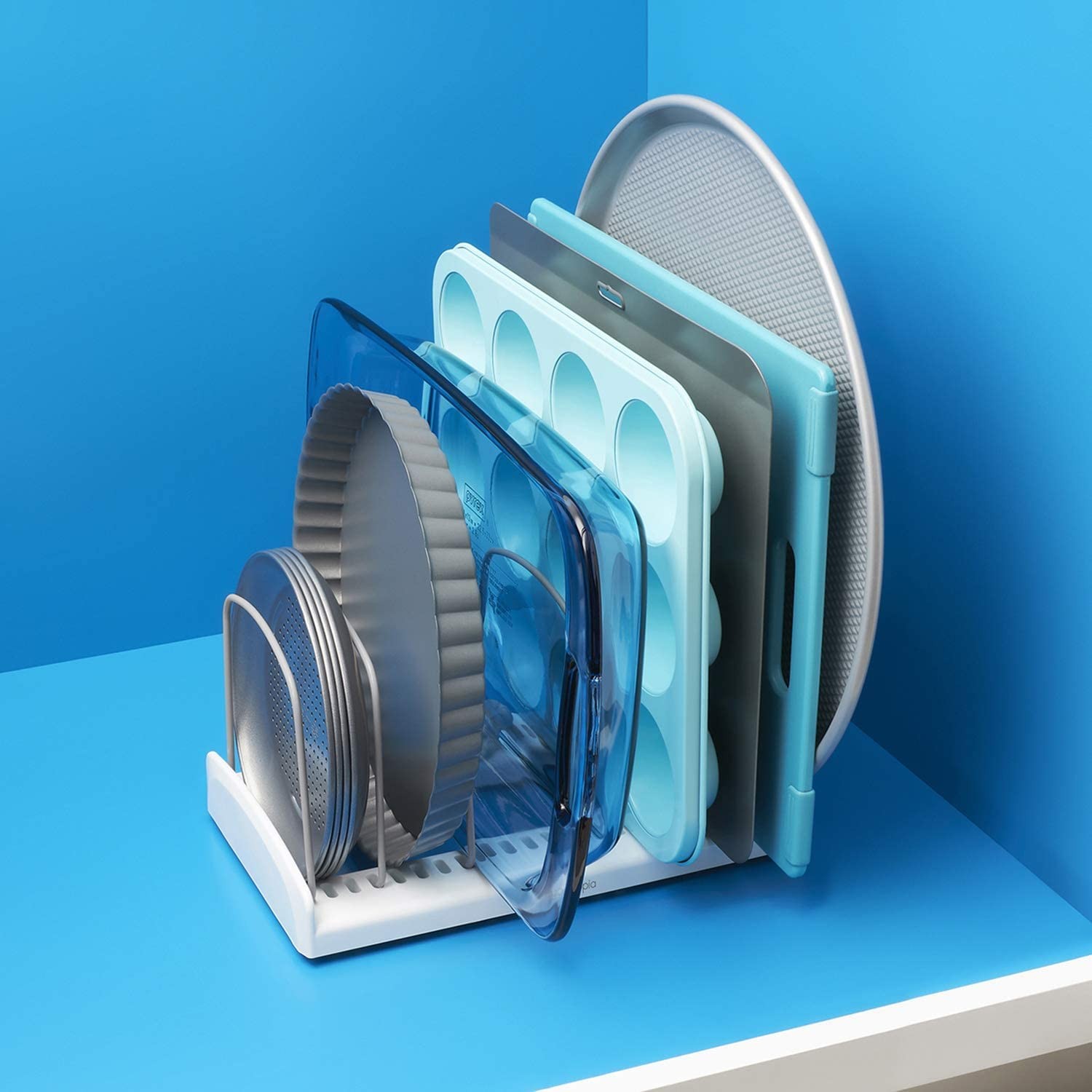 StoreMore Adjustable Bakeware Rack, Cookie Sheet Baking Pan and Tray Organize...