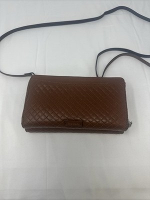 Vera Bradley Gallatin Brown Leather All in One Crossbody Wallet