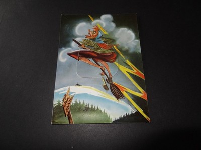 Postcard - witch card - greeting from Vienenburg - Walpurgis night - Brocken - Leporello