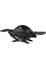 Weber Q 1200 Aluminum Lid Portable 8,500 BTU Liquid Propane Gas Grill, Black