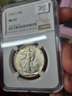 1943-S Walking Liberty Half - Ngc MS64