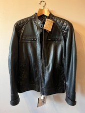 Black Leather Biker-Style Men’s Jacket