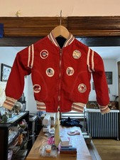 Vintage 50s 60s MLB Baseball Team Patches Full Zip Bomber Jacket Kids S/XS