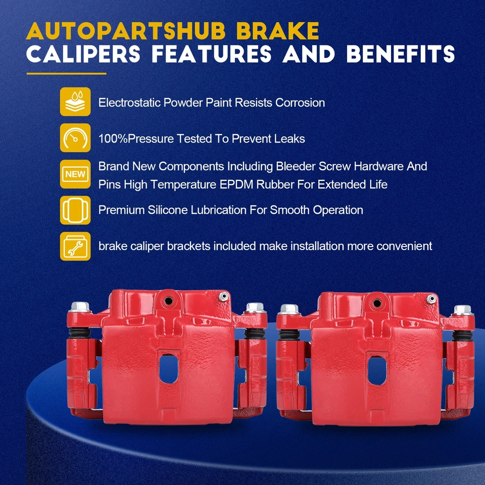 Front Brake Calipers And Ceramic Pad Kit For 2003 2004 2005 GMC Savana 2500 - Image 2 of 4